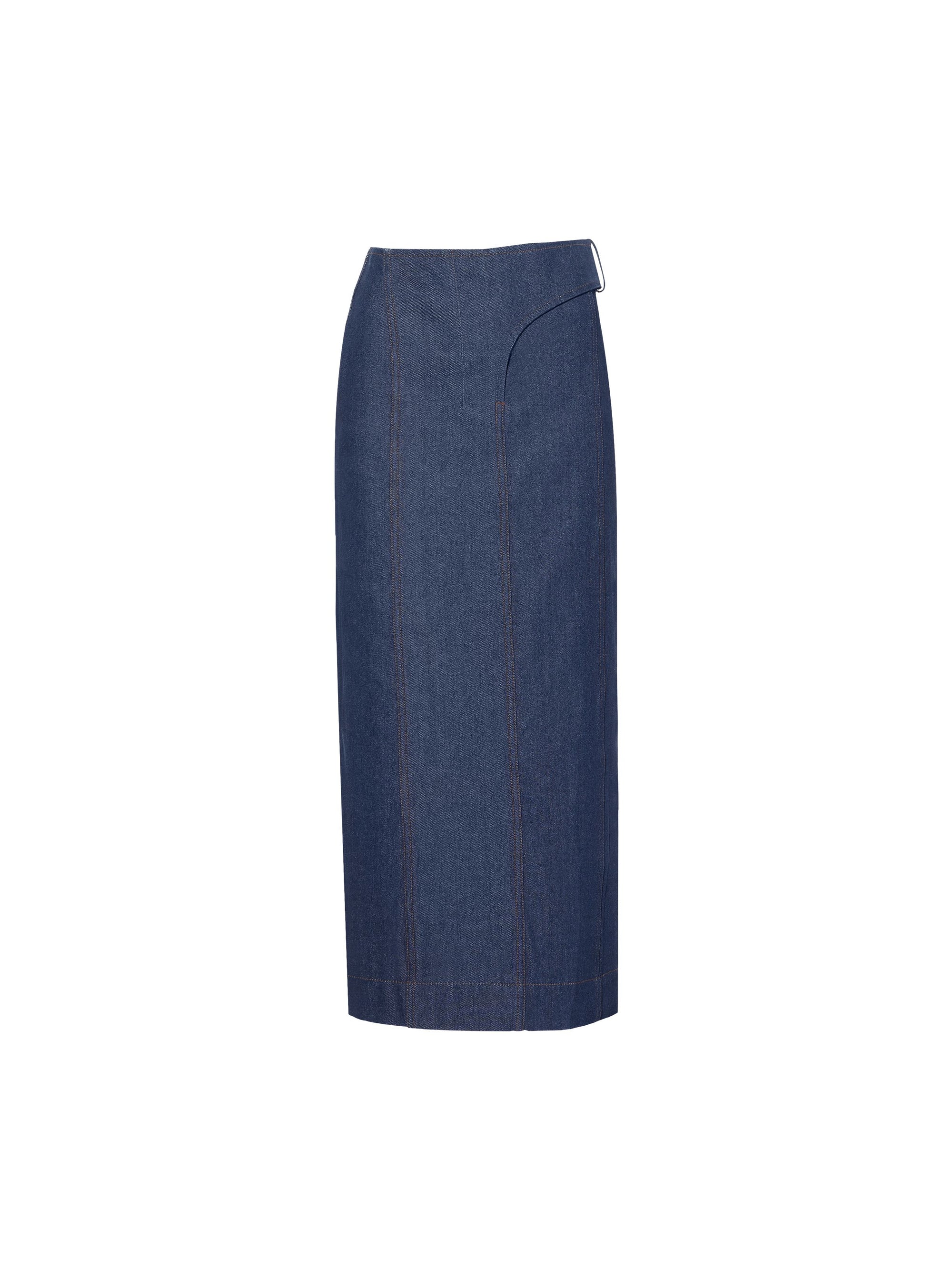 NAVY/BROWN LA JUPE DE-NIMES OBRA