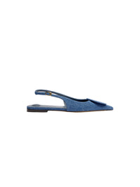 Slingbacks à bouts pointus en denim - Blue
