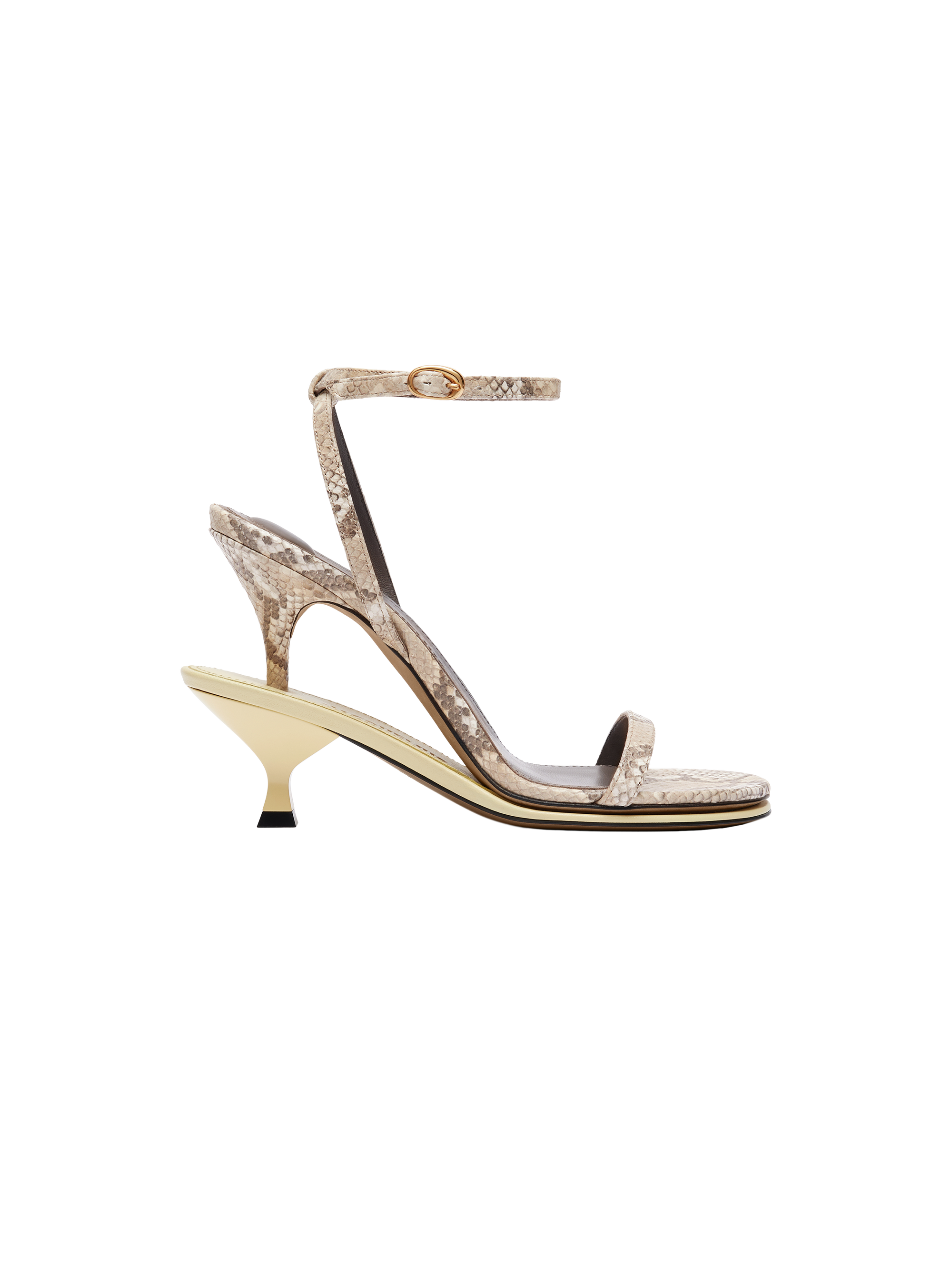 PYTHON BEIGE/PALE YELLOW LES DOUBLES SANDALES