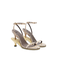 PYTHON BEIGE/PALE YELLOW LES DOUBLES SANDALES