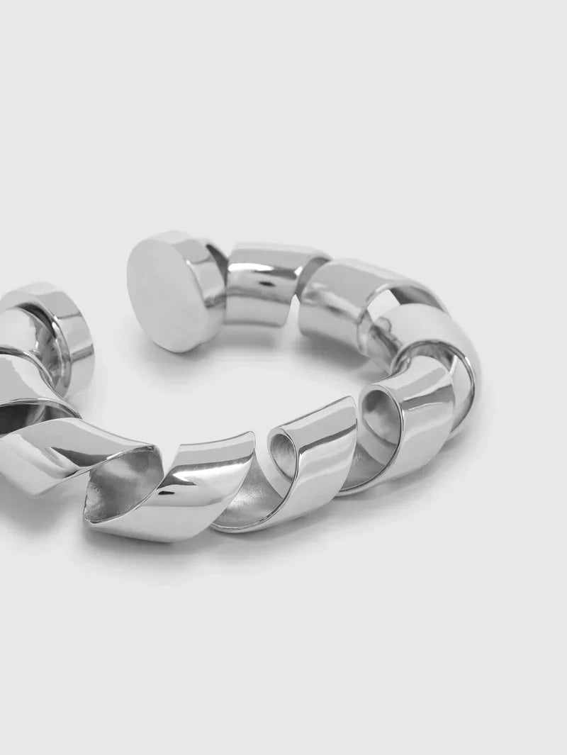 XL Link brass cuff - Silver