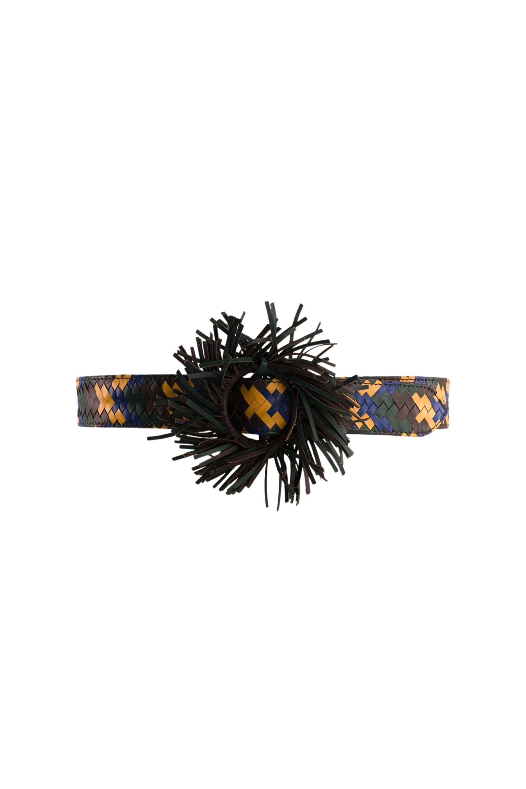 Ceinture Tippie à franges en cuir - Yellow