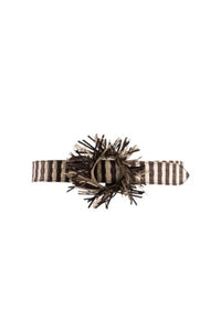 Ceinture Tippie à franges en cuir - Black