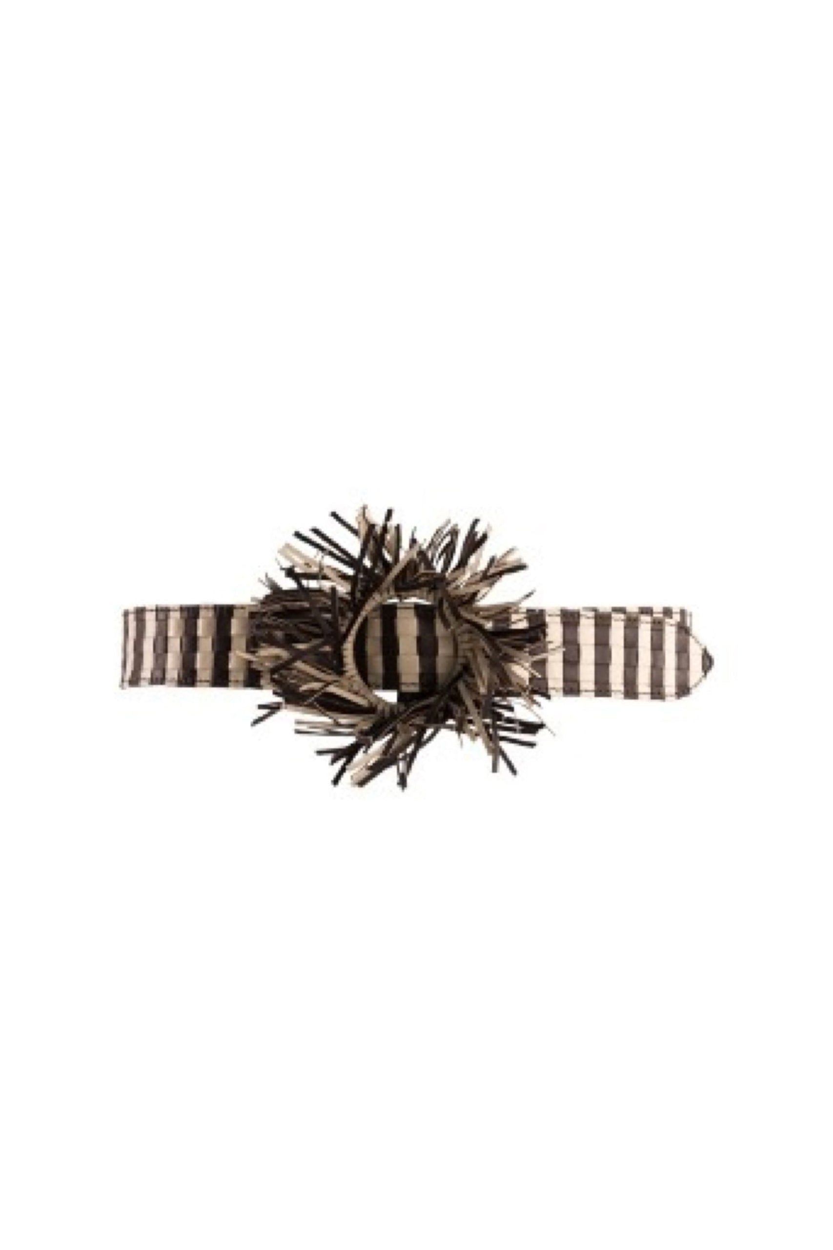 Ceinture Tippie à franges en cuir - Black