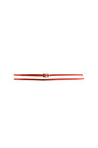 Ceinture Skinny fine en cuir - Orange