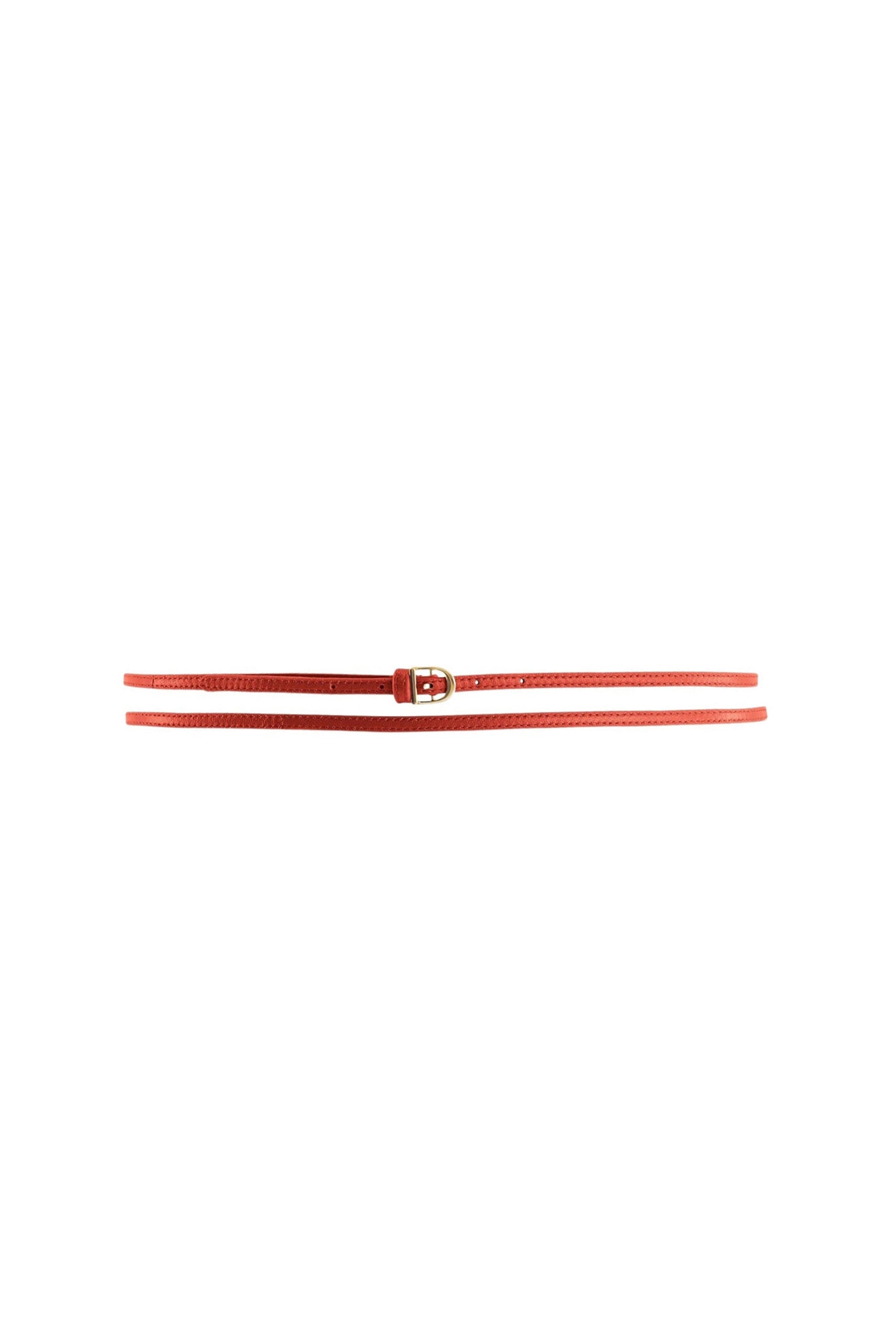 Ceinture Skinny fine en cuir - Orange