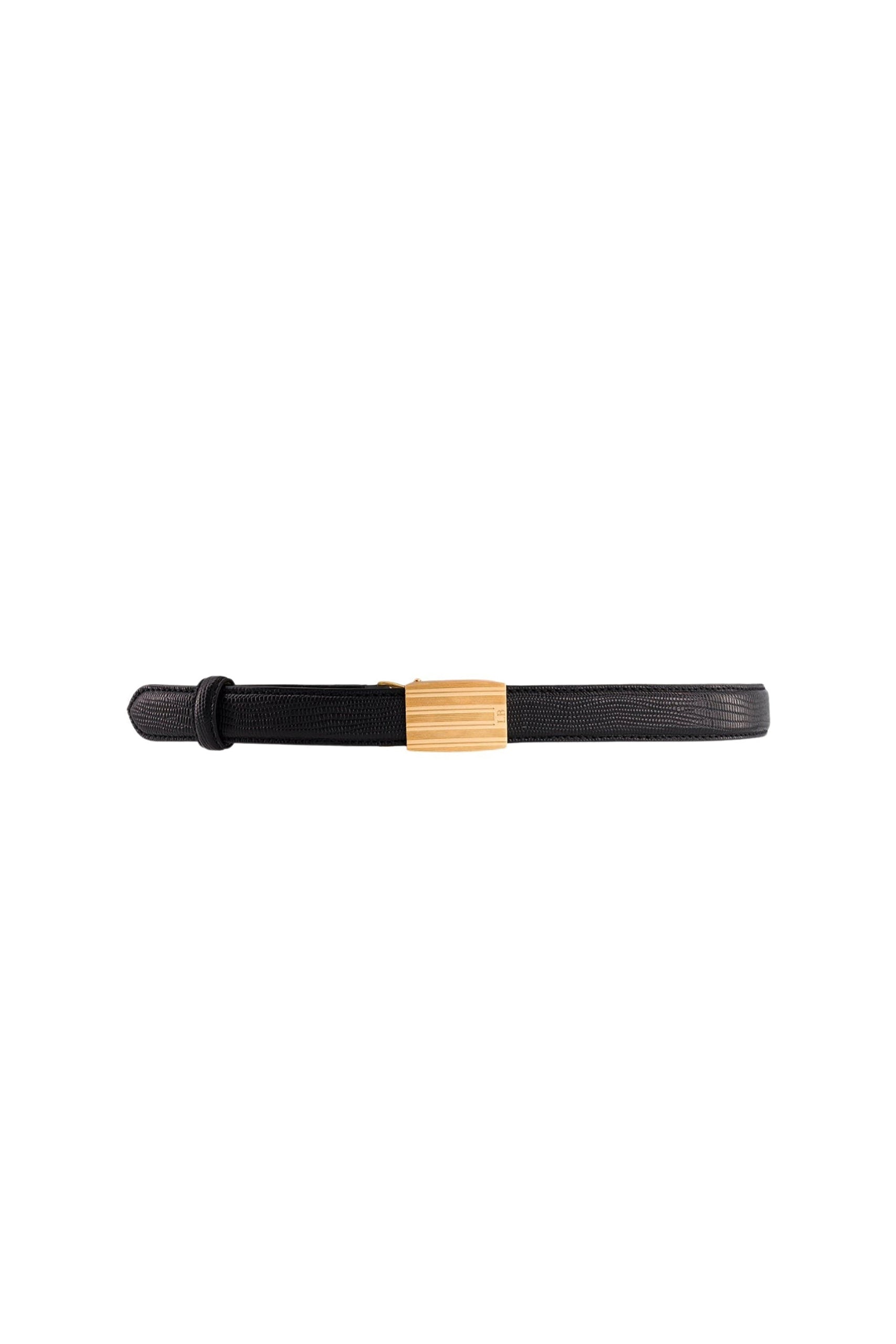 Ceinture Mec fine en cuir - Black