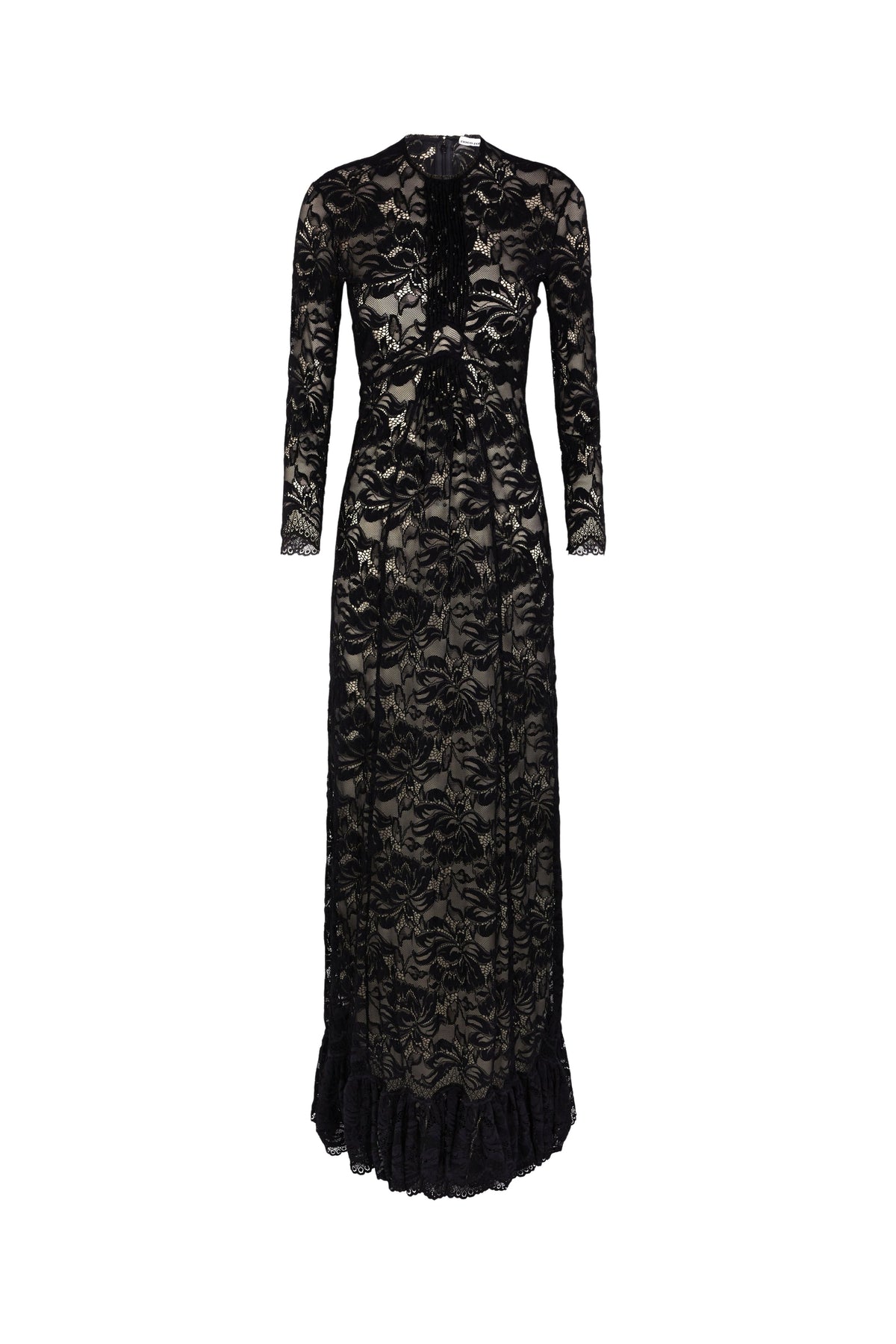 Black long lace dress