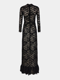 Black long lace dress
