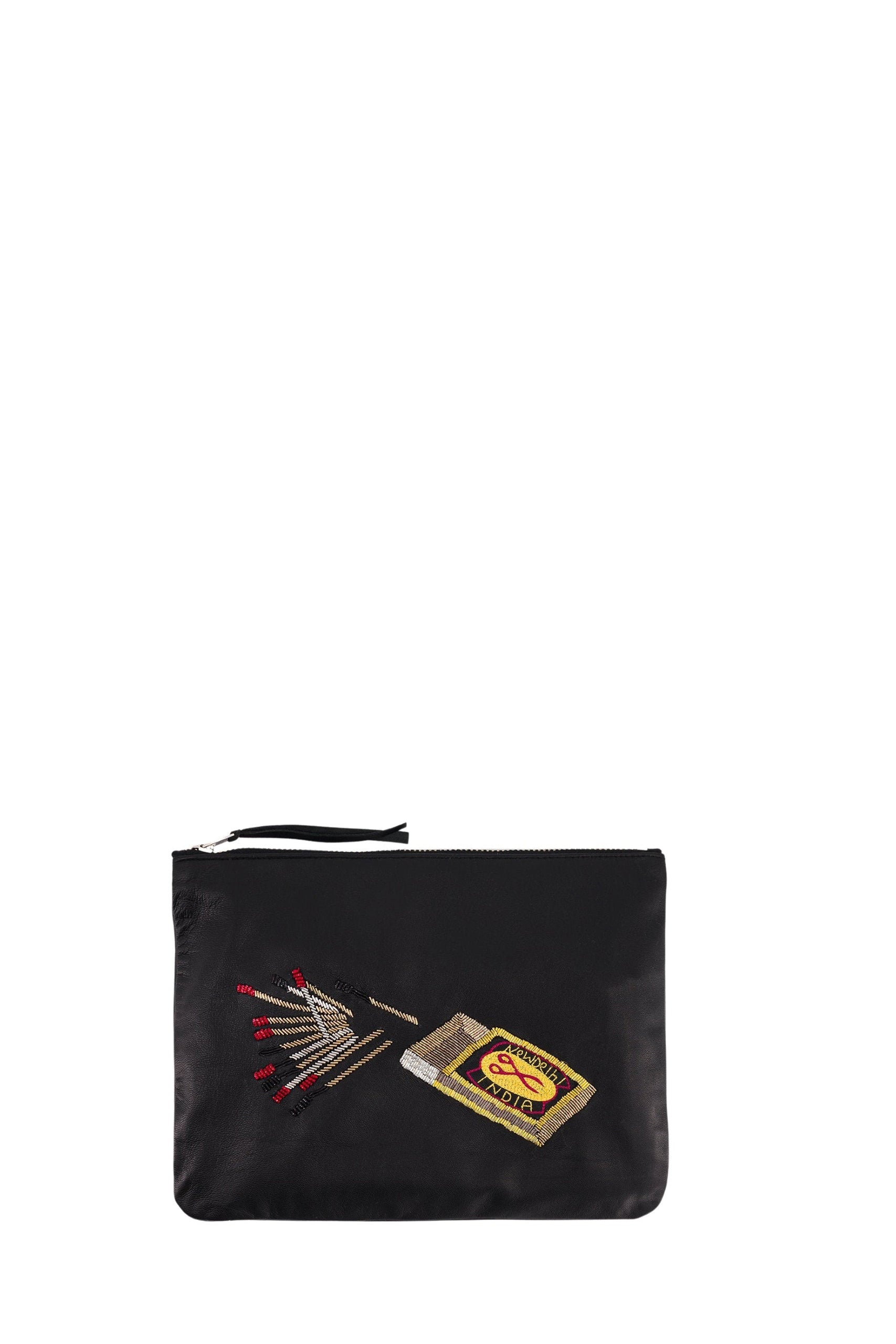 Sac pochette Matches en daim - Black