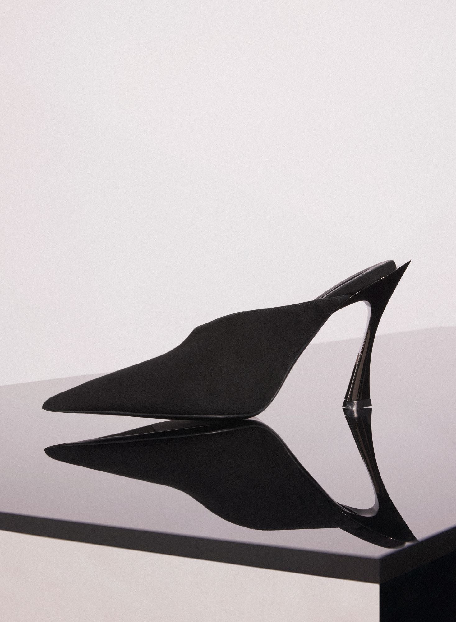 BLACK SUEDE FANG 95 MULES