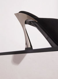 BLACK SUEDE FANG 95 MULES