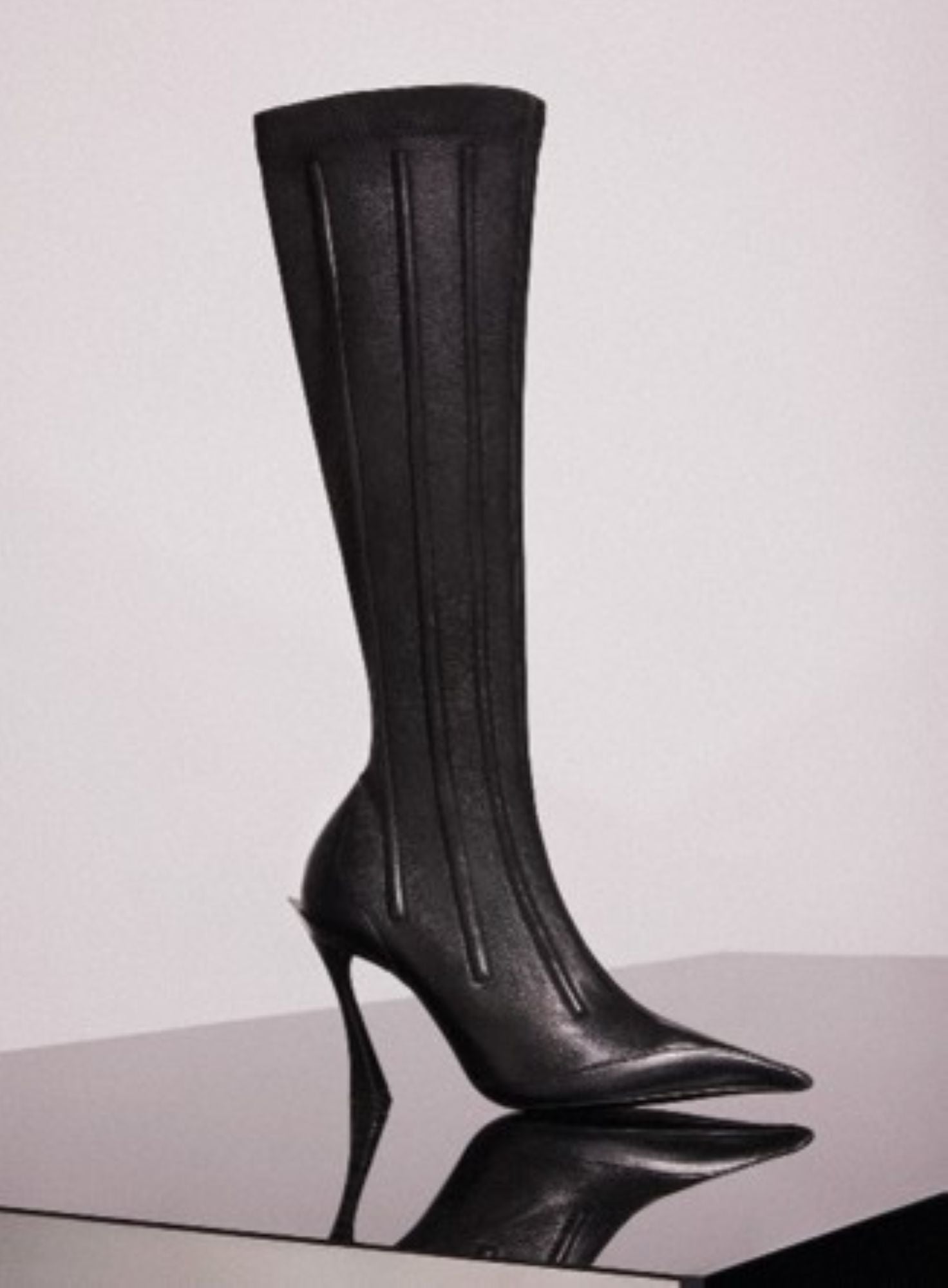 BLACK BONED LEATHER FANG 95 BOOTS
