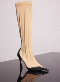 BLACK BONED LEATHER FANG 95 BOOTS