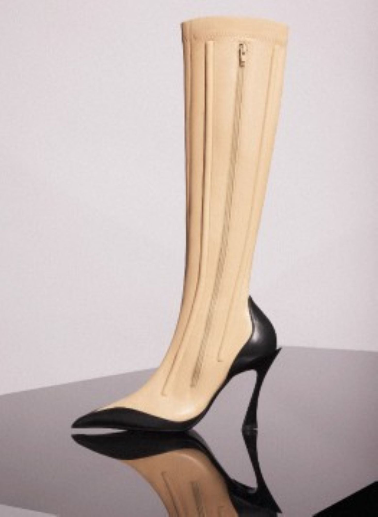 BLACK BONED LEATHER FANG 95 BOOTS