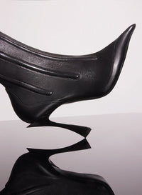 BLACK BONED LEATHER FANG 95 ANKLE BOOTS