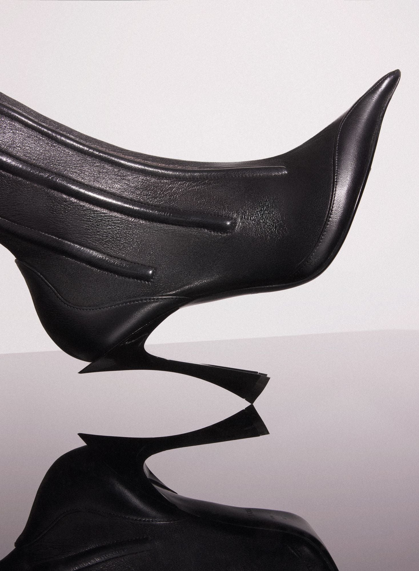 BLACK BONED LEATHER FANG 95 ANKLE BOOTS