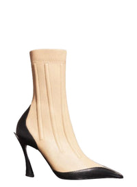 TAN // tan boned leather fang 95 ankle boots
