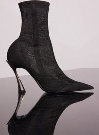 BLACK MESH FANG 95 ANKLE BOOTS