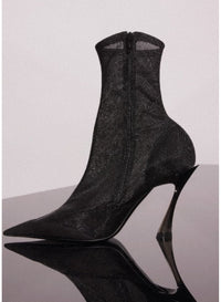 BLACK // black mesh Fang 95 ankle boots