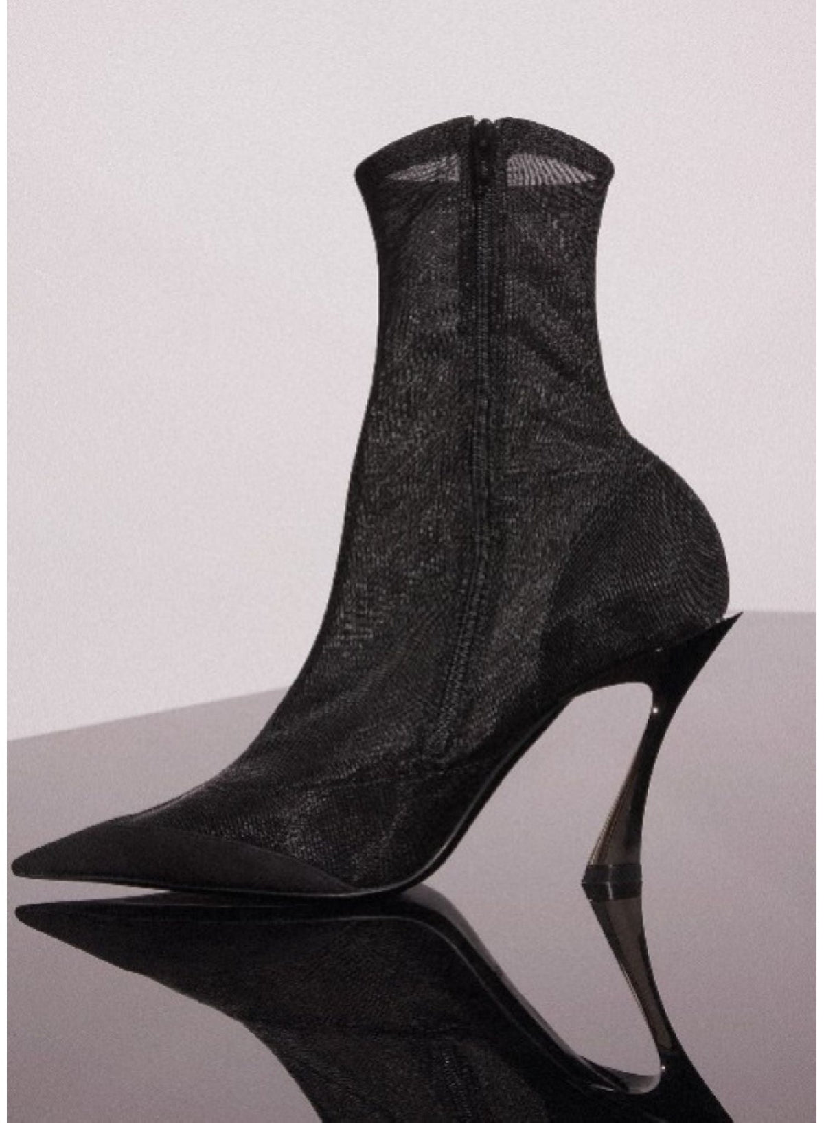 BLACK // black mesh Fang 95 ankle boots