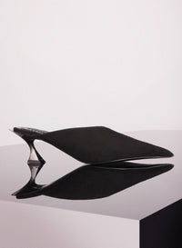 BLACK SUEDE FANG 55 MULES