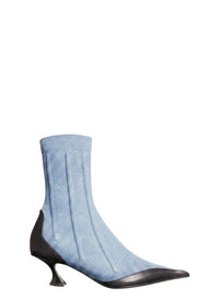 BLUE DENIM // blue boned denim fang 55 ankle boots