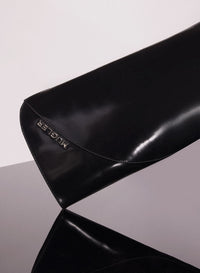 BLACK LEATHER SANTIAG BOOTS