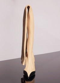 TAN // tan boned leather fang 95 thigh high boots