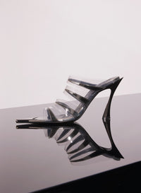 CHROME LEATHER FANG 95 SPIKE SANDALS