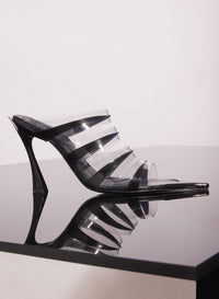CHROME LEATHER FANG 95 SPIKE SANDALS