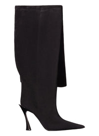 BLACK // black suede piercing fang 95 garter boots