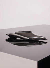 GUNMETAL LEATHER FANG FLAT MULES