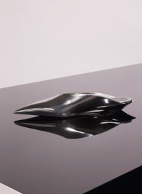GUNMETAL LEATHER FANG FLAT MULES