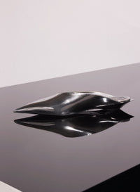 GUNMETAL // gunmetal leather fang flat mules