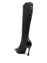 WASHED BLACK DENIM FANG 95 BOOTS