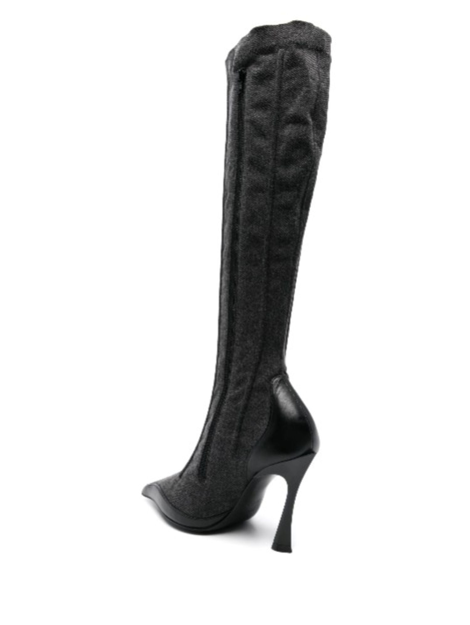 WASHED BLACK DENIM FANG 95 BOOTS