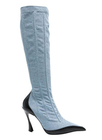 BLUE DENIM // washed blue denim fang 95 boots
