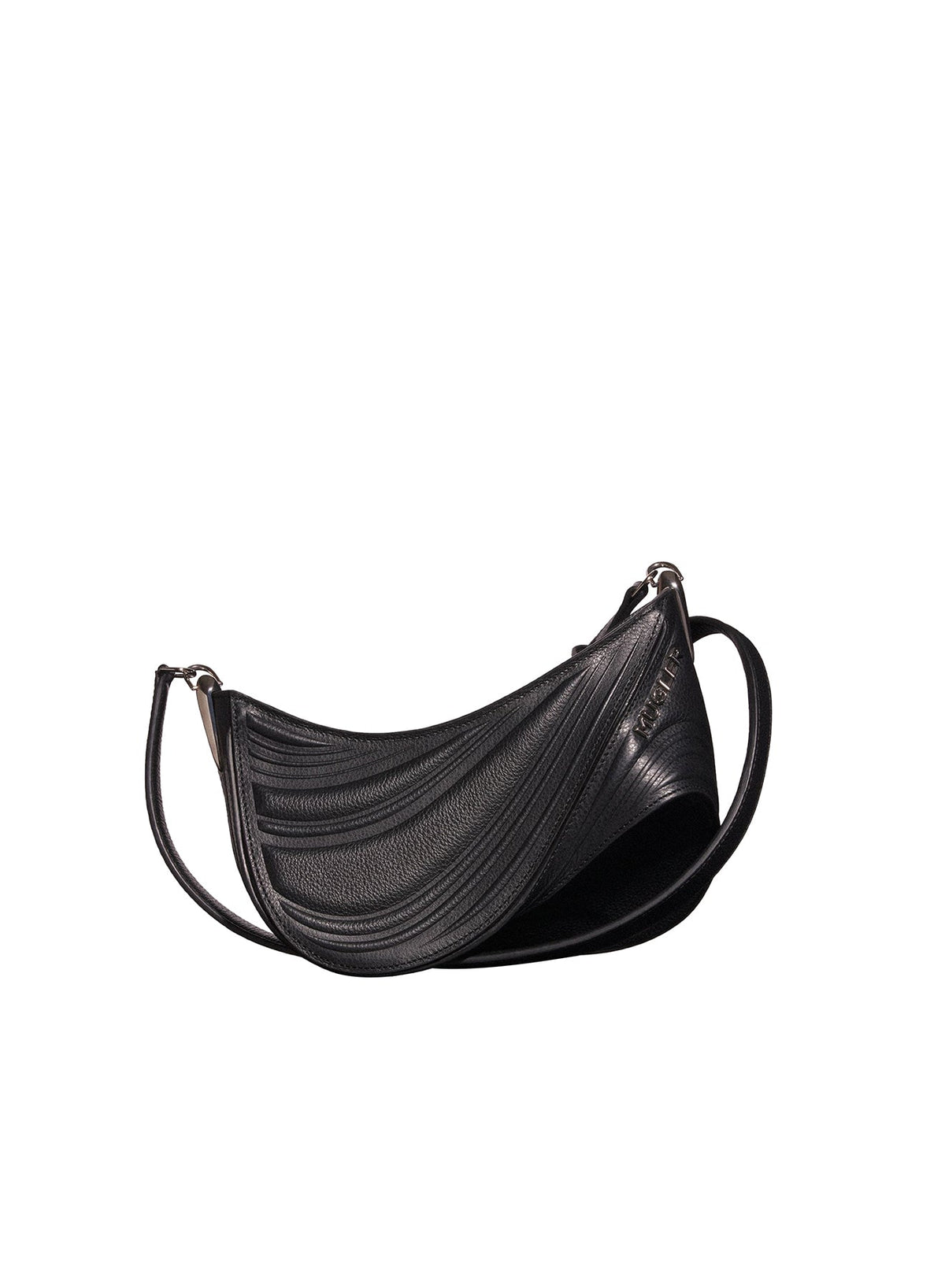 BLACK // black small embossed spiral curve 01