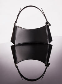 BLACK // black leather zenith bag