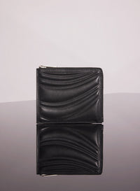 BLACK EMBOSSED SPIRAL WALLET