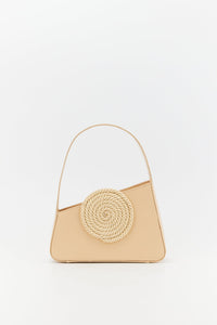 BEIGE ALBERT SMALL PASSEMENTERIE Sac passementerie asymétrique en cuir
