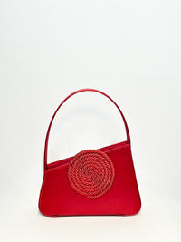 RED ALBERT SMALL PASSEMENTERIE SATIN Sac passementerie asymétrique en cuir