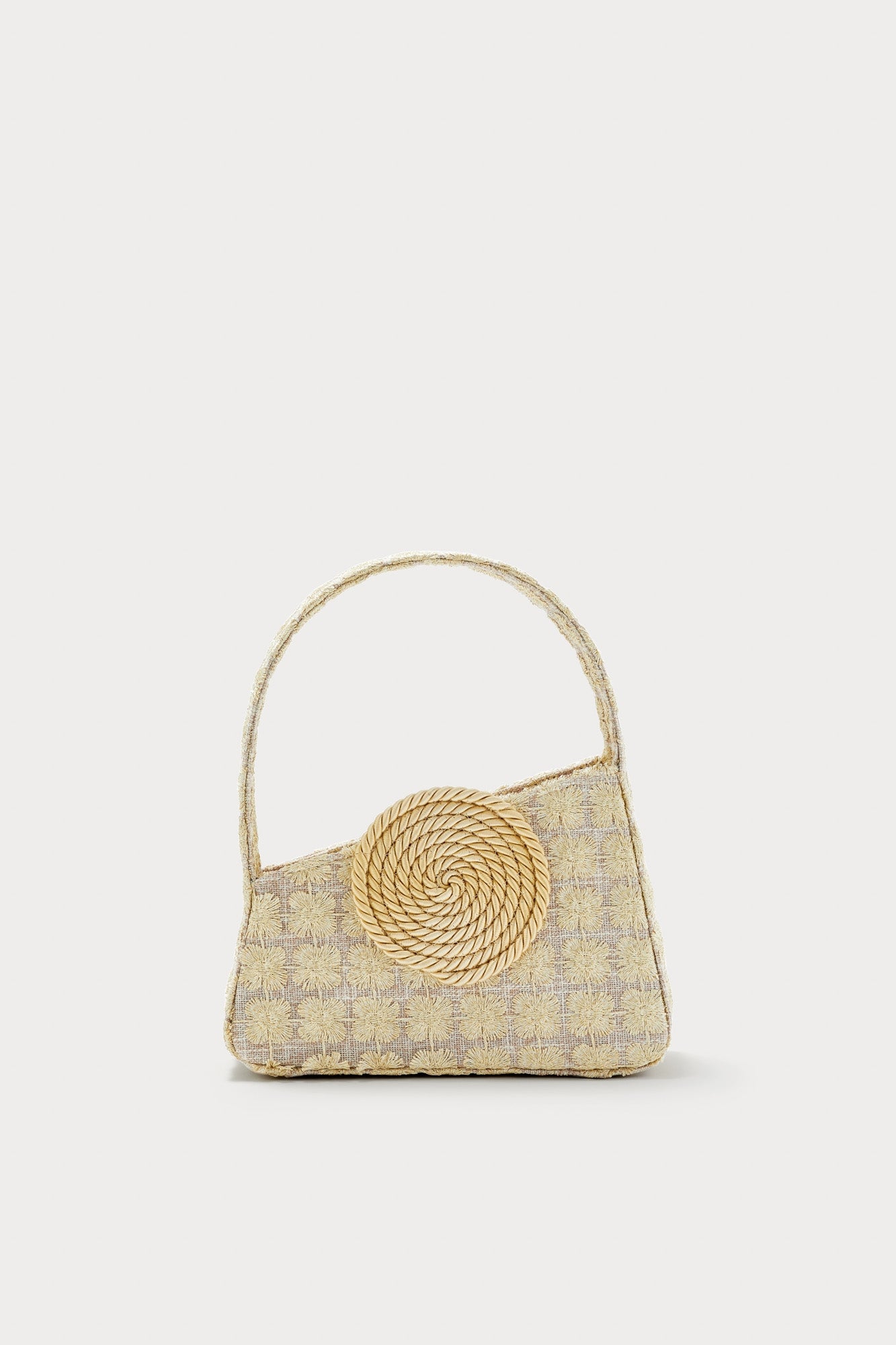 BEIGE ALBERT SMALL PASSEMENTERIE GLITTERS Sac passementerie asymétrique en cuir