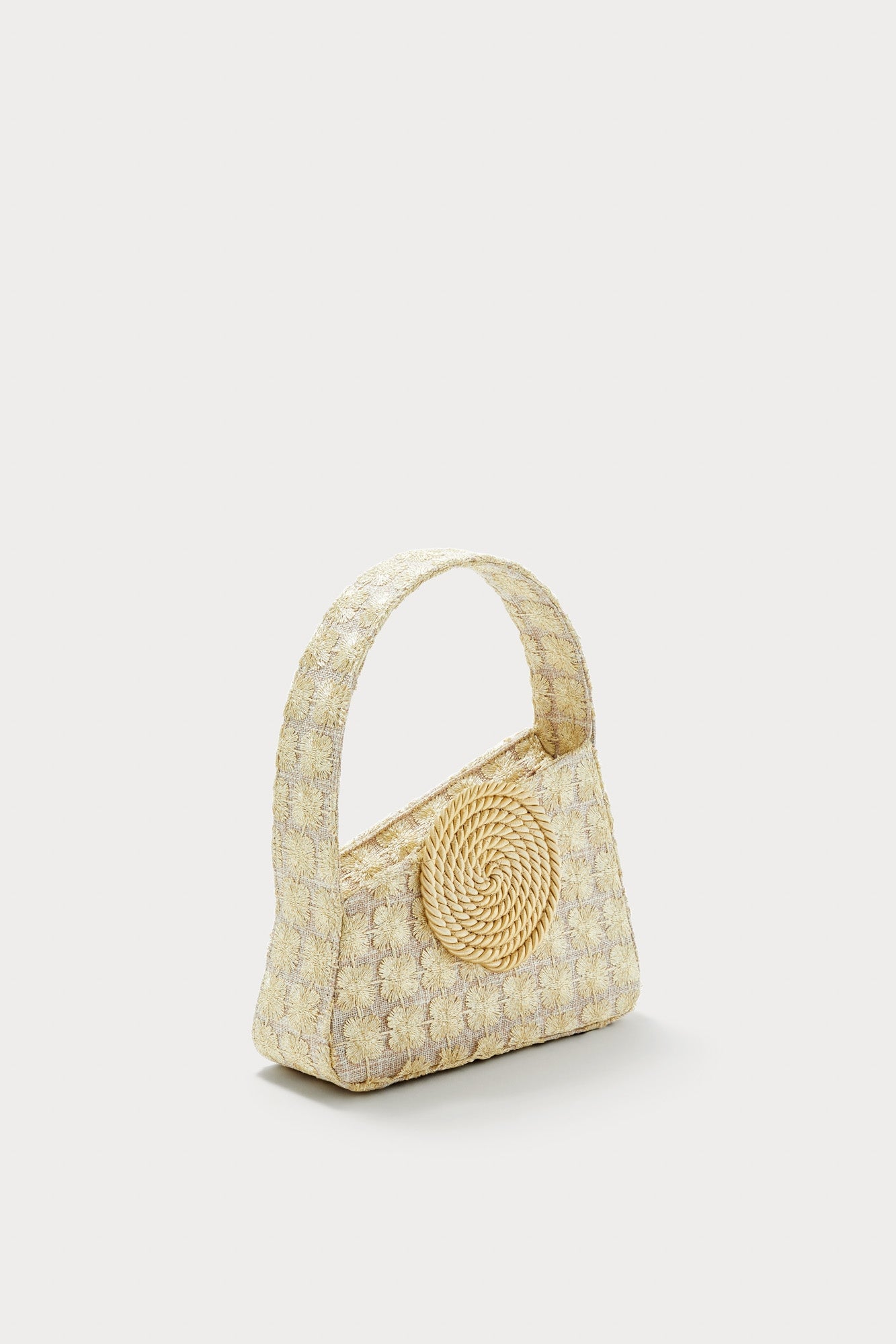 BEIGE ALBERT SMALL PASSEMENTERIE GLITTERS Sac passementerie asymétrique en cuir