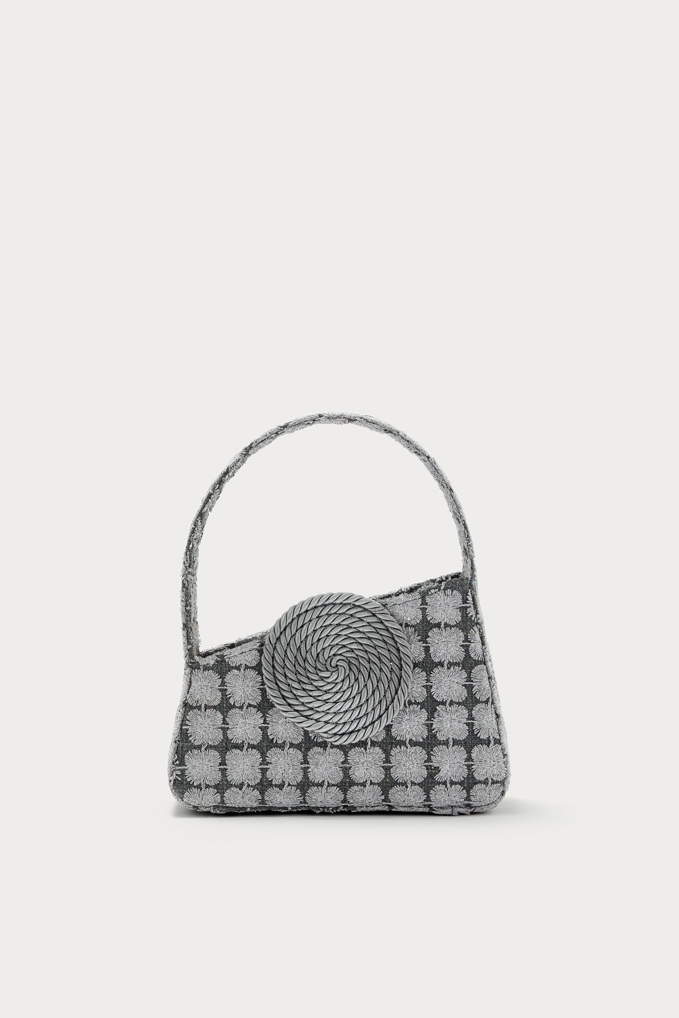 DARK GREY  ALBERT SMALL PASSEMENTERIE GLITTERS Sac passementerie asymétrique en cuir