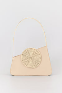 BEIGE ALBERT MEDIUM PASSEMENTERIE Sac passementerie asymétrique en cuir