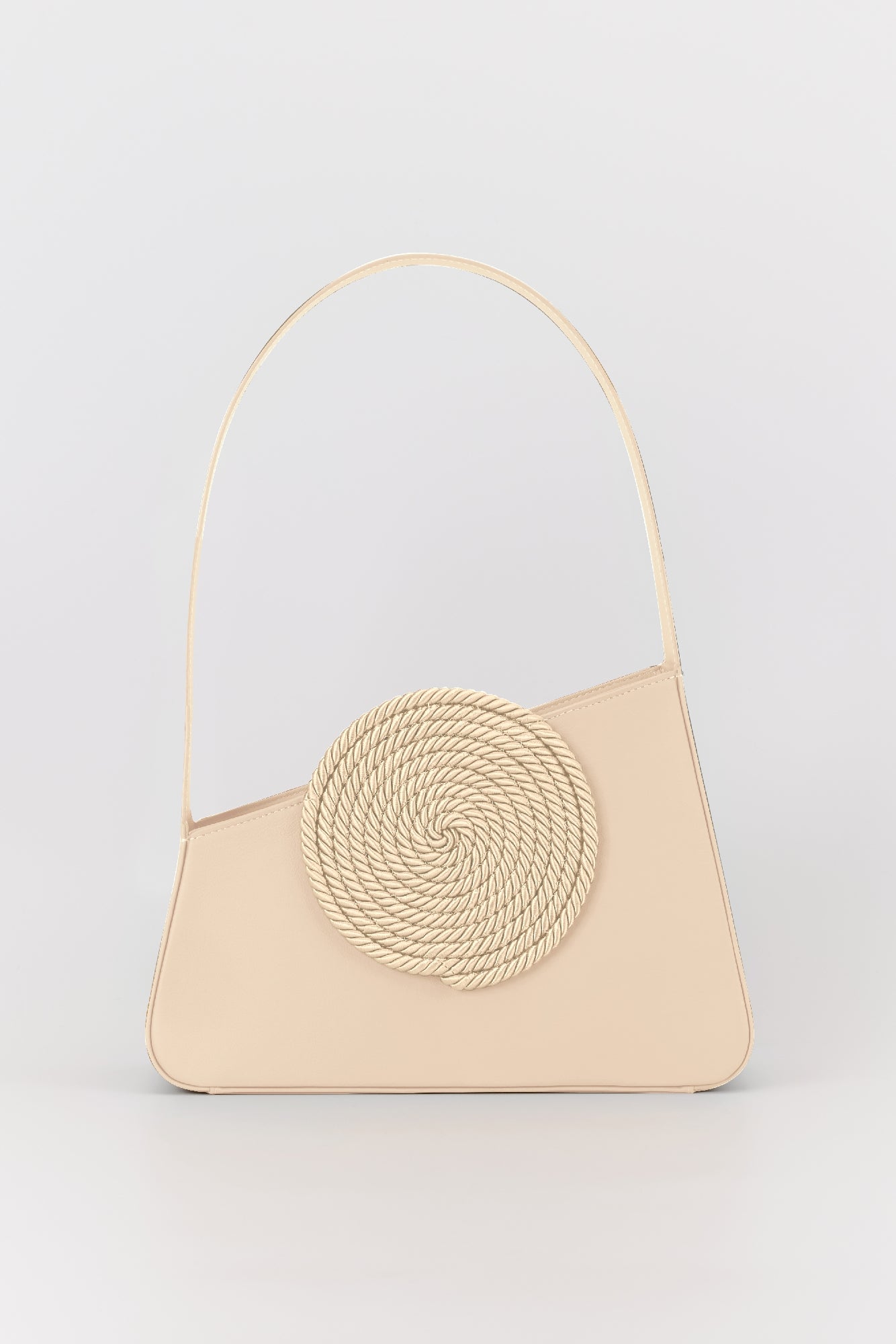 BEIGE ALBERT MEDIUM PASSEMENTERIE Sac passementerie asymétrique en cuir