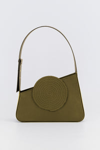 KAKI ALBERT MEDIUM PASSEMENTERIE Sac passementerie asymétrique en cuir