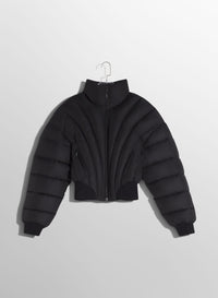 BLACK  PADDED BOMBER JACKET